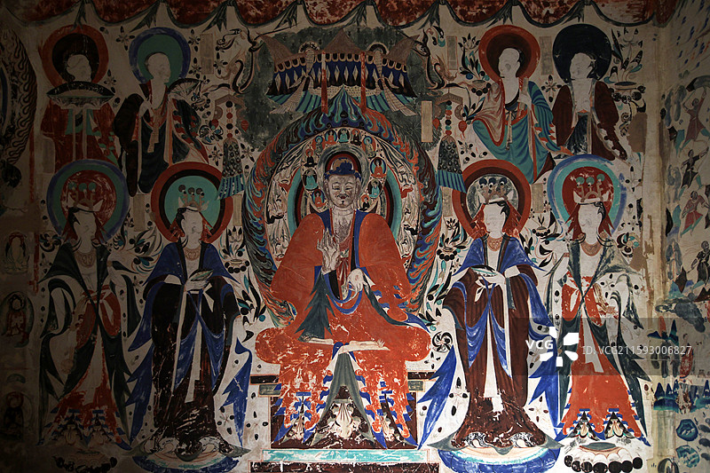 敦煌莫高窟第285窟西魏图片素材