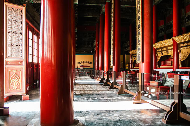 北京历代帝王庙博物馆景德崇圣殿室内展览图片素材