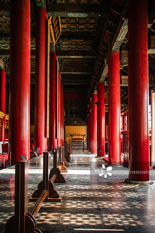 北京历代帝王庙博物馆景德崇圣殿室内展览图片素材