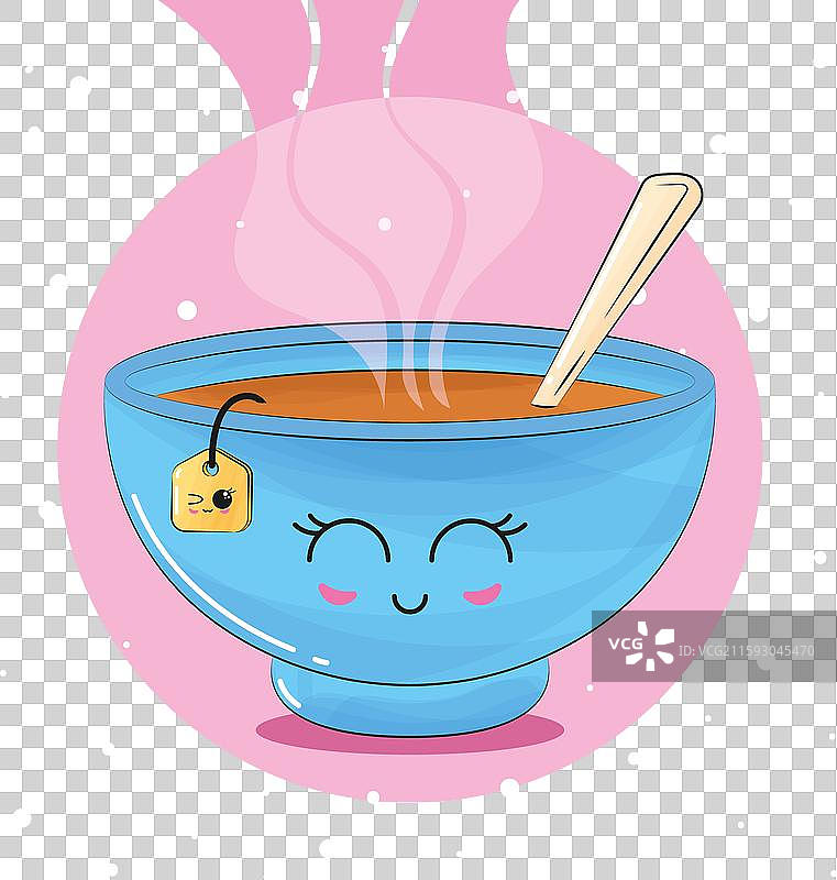 可爱快乐的卡通碗图片素材