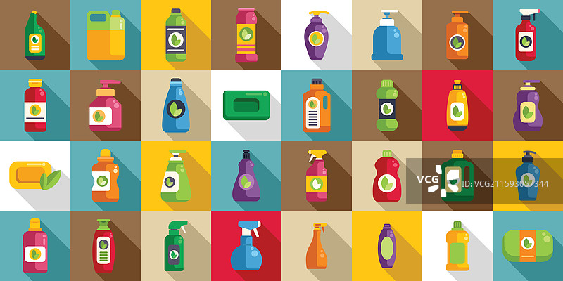 环保清洁产品图标集图片素材