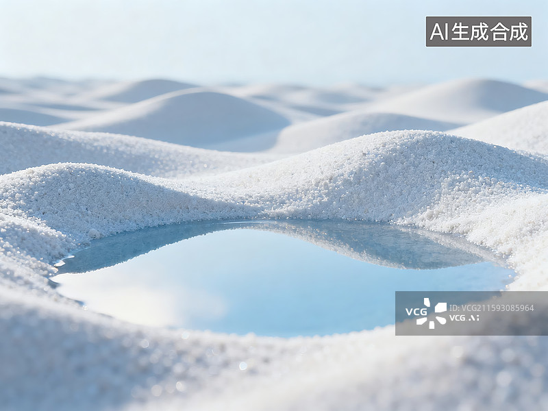 【AI数字艺术】盐滩水洼的纯净自然镜像图片素材