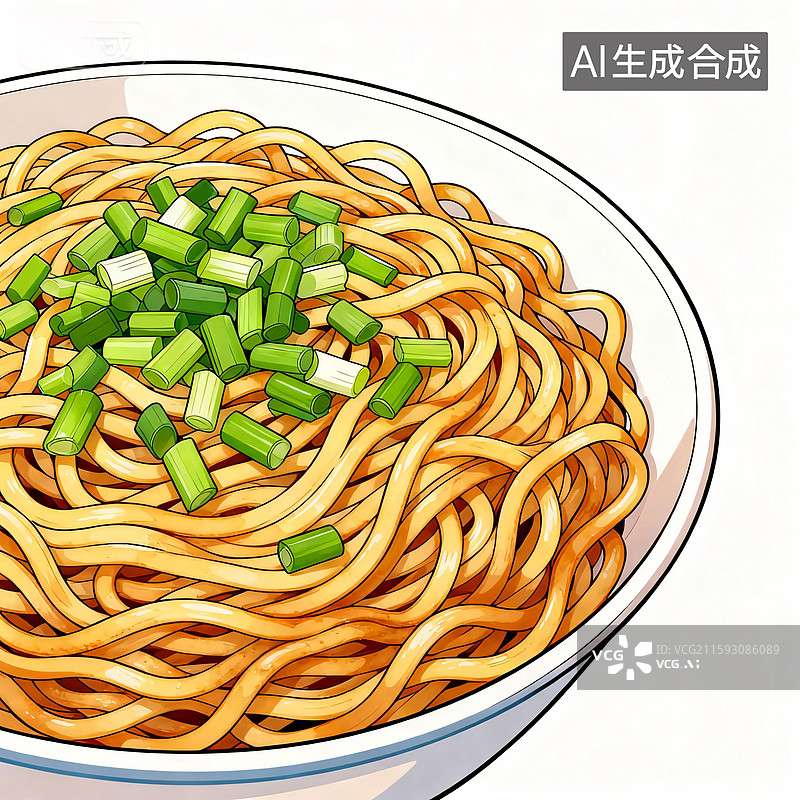 【AI数字艺术】手绘热干面图片素材