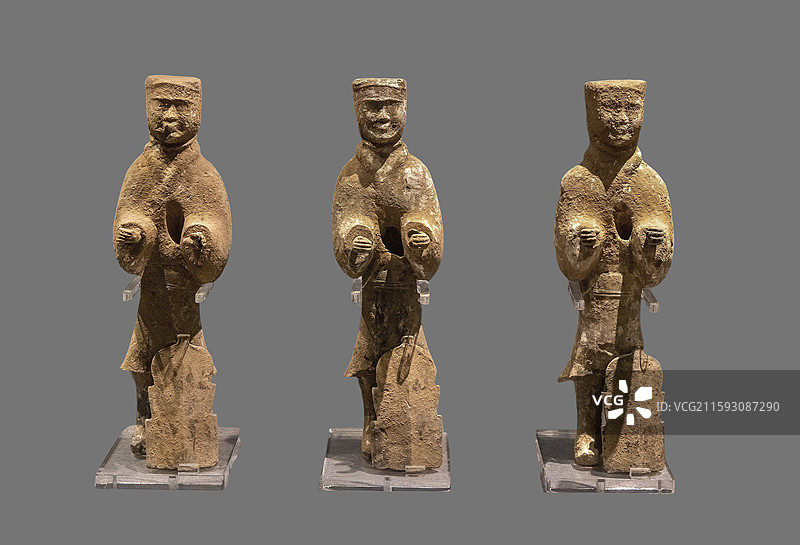 山东省济南市章丘区博物馆：陶步兵俑（西汉，危山汉墓一号坑出土）图片素材