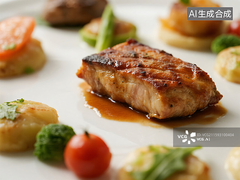 【AI数字艺术】精致美食：米其林级视觉盛宴图片素材