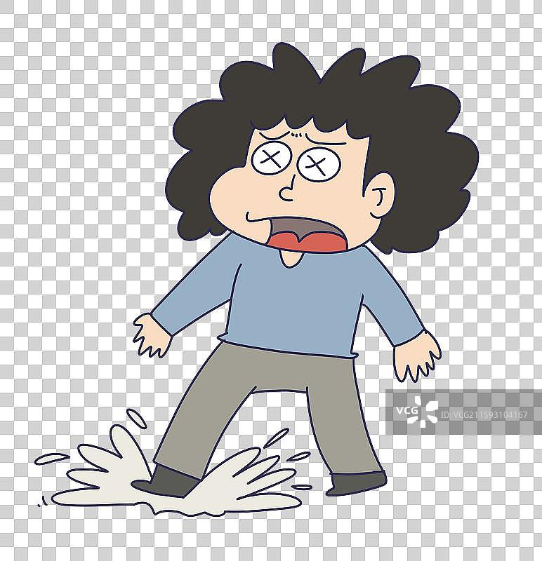 踩到污水的女性人物图片素材