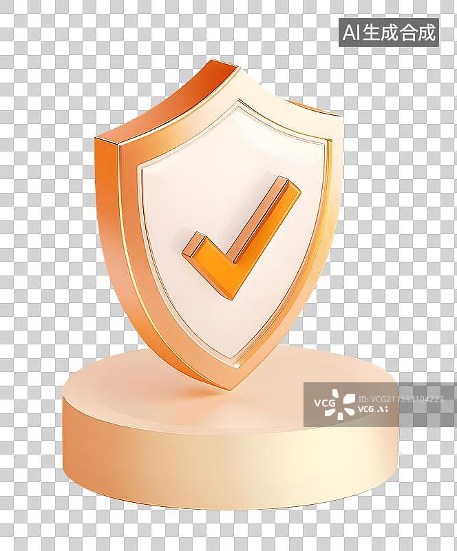 【AI数字艺术】AIGC：3D立体安全保护盾 证券金融股票背景插图图片素材