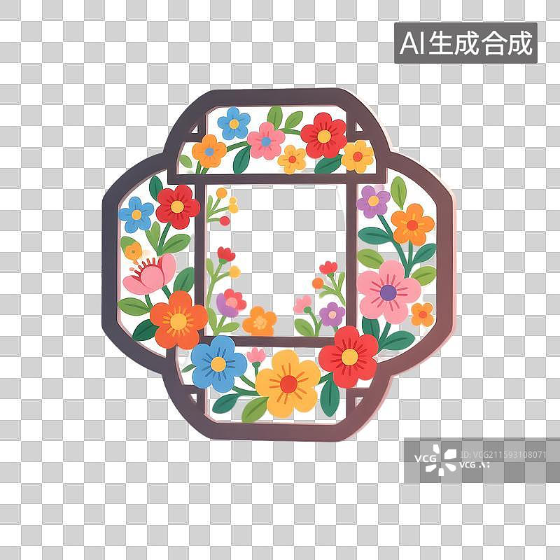【AI数字艺术】花窗格图样图片素材