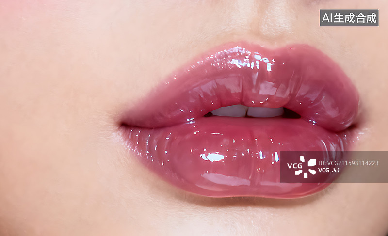 【AI数字艺术】现代女性嘴部妆容图片素材