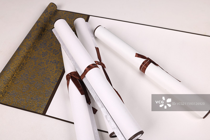 书法毛笔卷轴中国文化图片素材