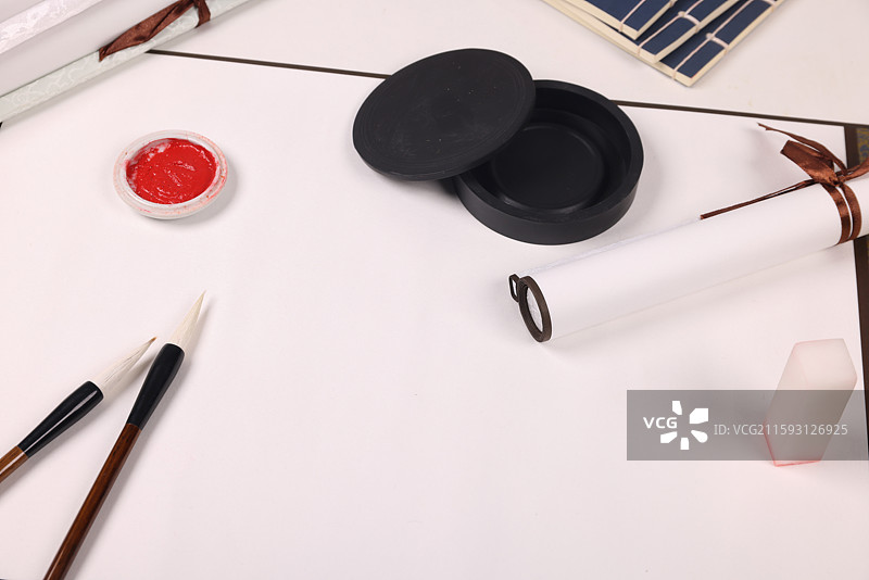 书法毛笔卷轴中国文化图片素材