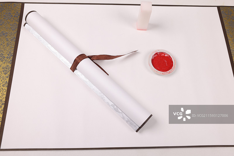 书法毛笔卷轴中国文化图片素材