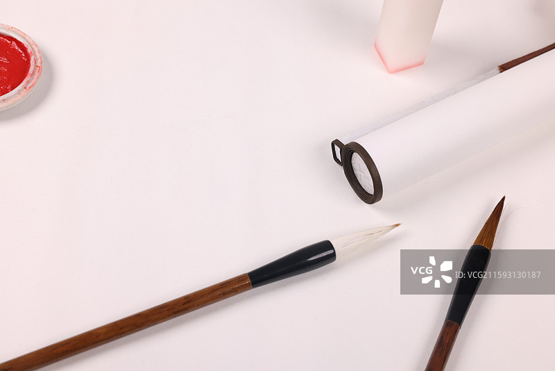 书法毛笔卷轴中国文化图片素材