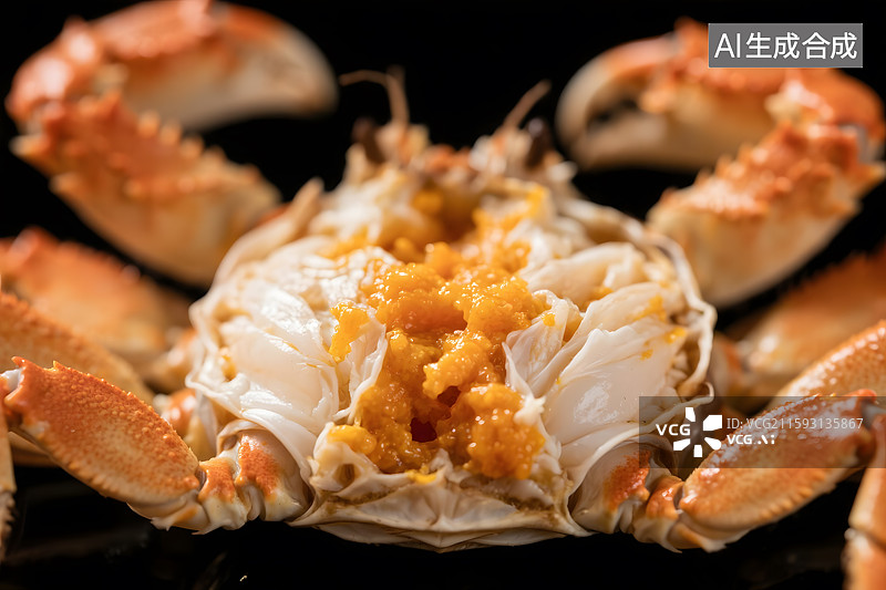 【AI数字艺术】蟹黄诱人食欲满满图片素材