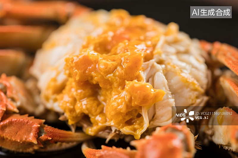 【AI数字艺术】蟹黄诱人食欲满满图片素材