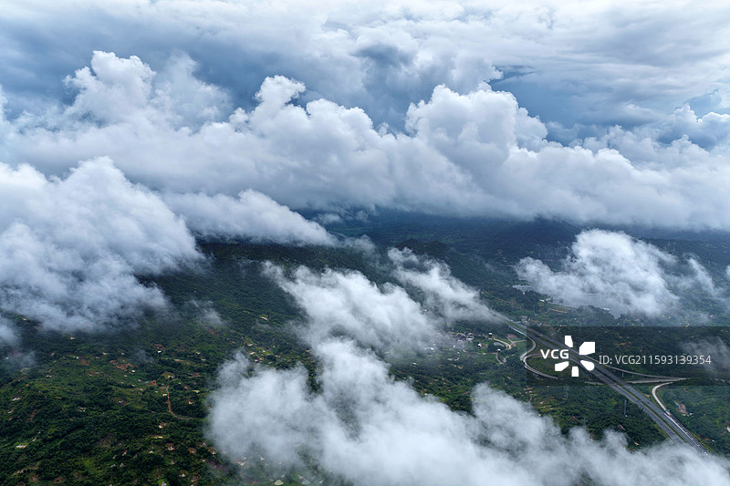 广东汕头潮阳航拍云景图片素材