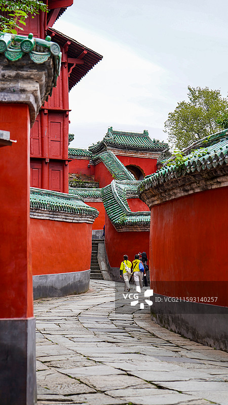 湖北省十堰市武当山风景区，九曲黄河墙图片素材