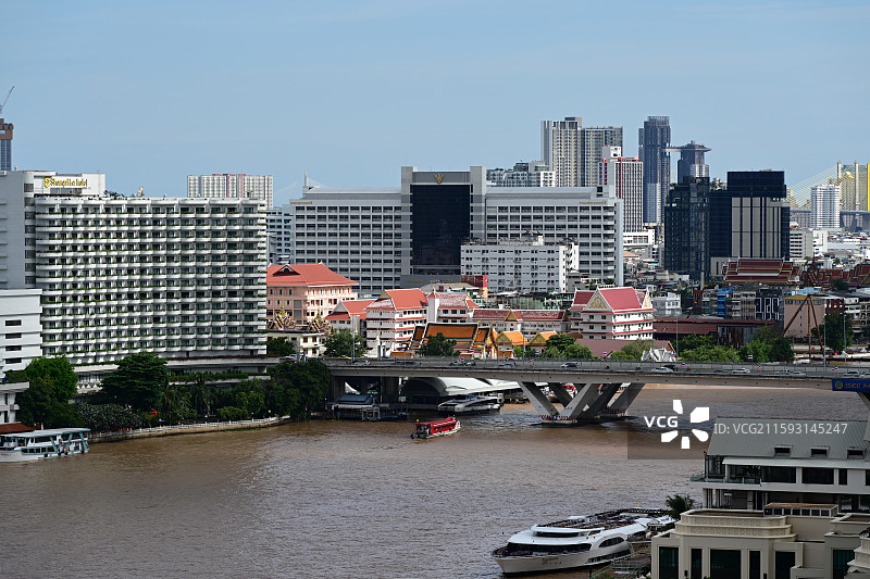 曼谷暹罗天地，湄南河风光图片素材