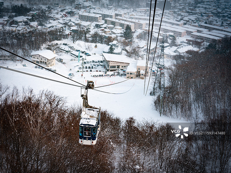 日本北海道小樽天狗山缆车图片素材