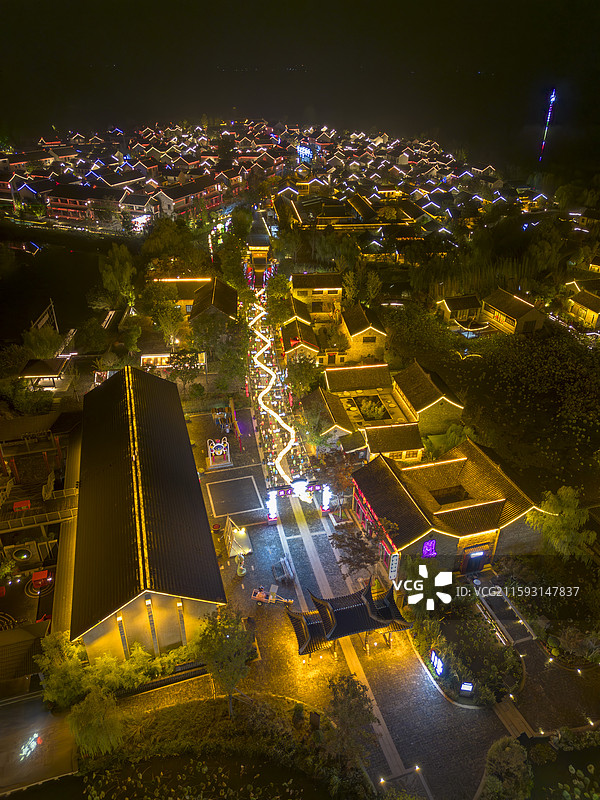 秋天的江苏盐城建湖县淮剧小镇九龙口湿地景区图片素材