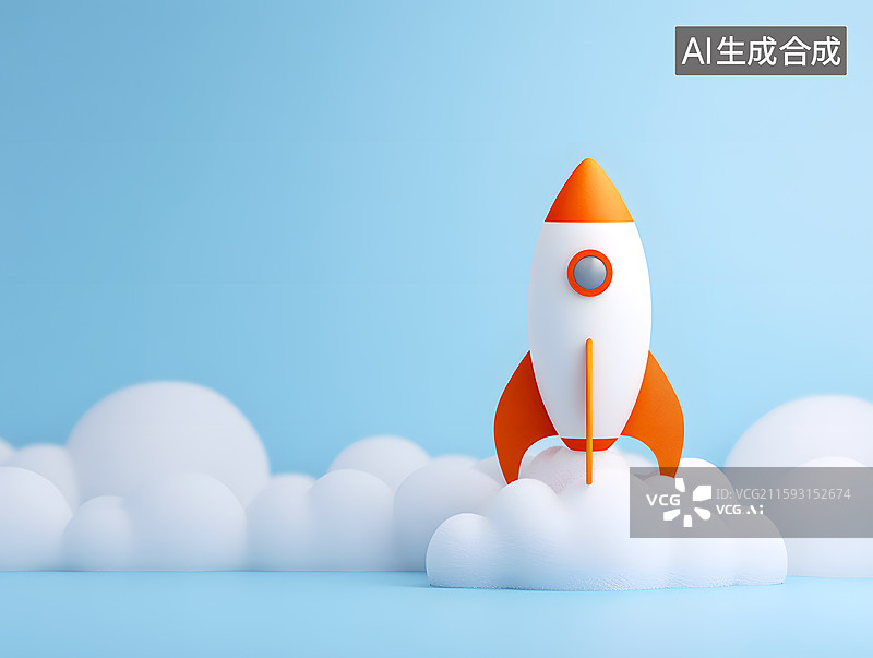 【AI数字艺术】一颗正在发射起飞的导弹图片素材
