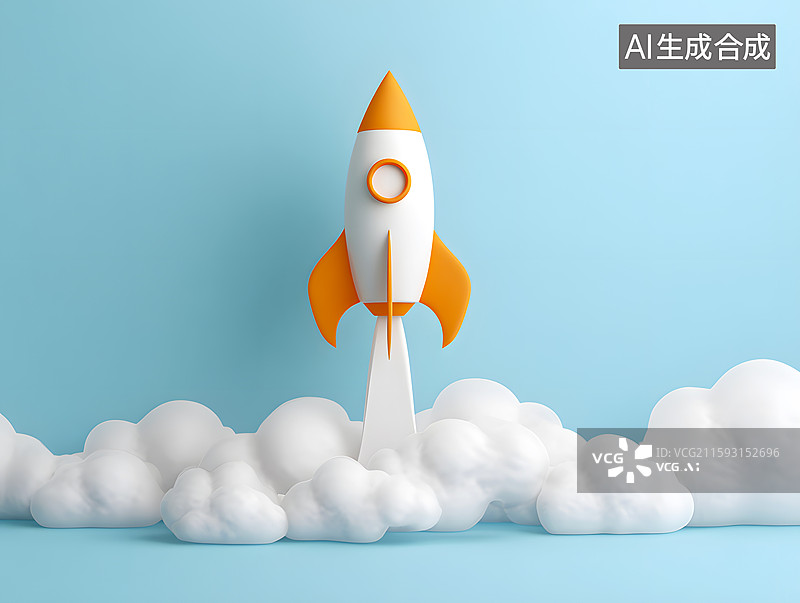 【AI数字艺术】一颗正在发射起飞的导弹图片素材