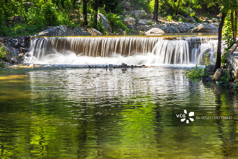保定唐县潭瀑峡景区夏日风光图片素材