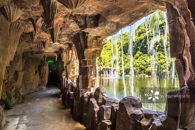 保定唐县潭瀑峡景区夏日风光图片素材
