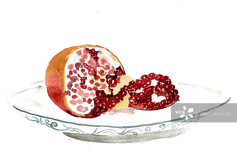 掰开的石榴图片素材