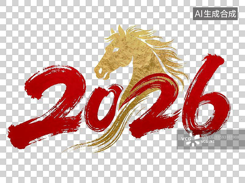 【AI数字艺术】2026年马年 创意马年新年春节字体 免抠素材 喜庆吉祥图片素材