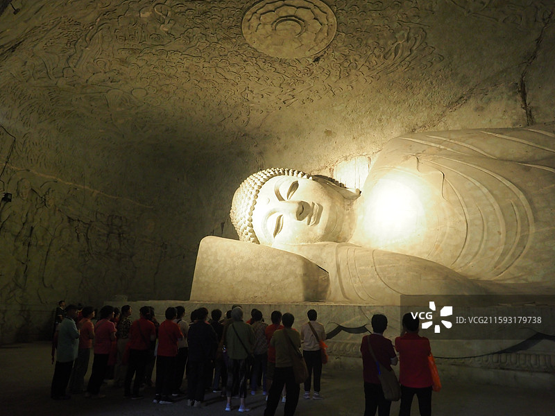 新昌大佛寺卧佛殿图片素材