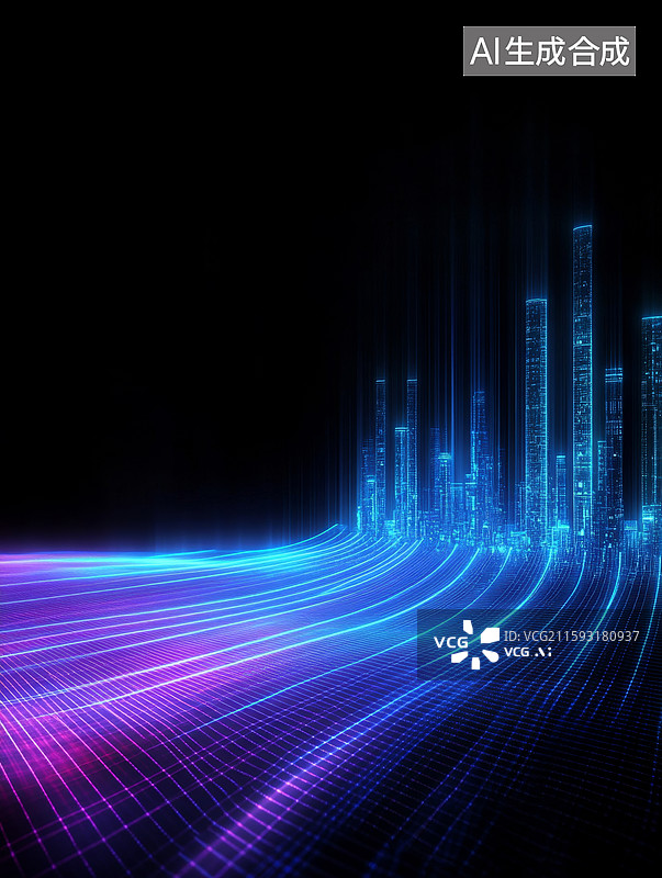 【AI数字艺术】未来科技城市夜景图片素材