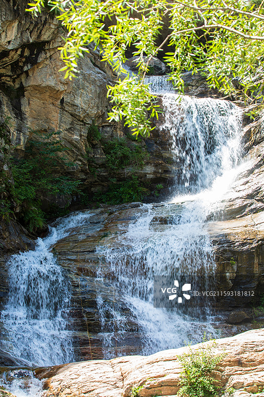 保定唐县潭瀑峡景区夏日风光图片素材