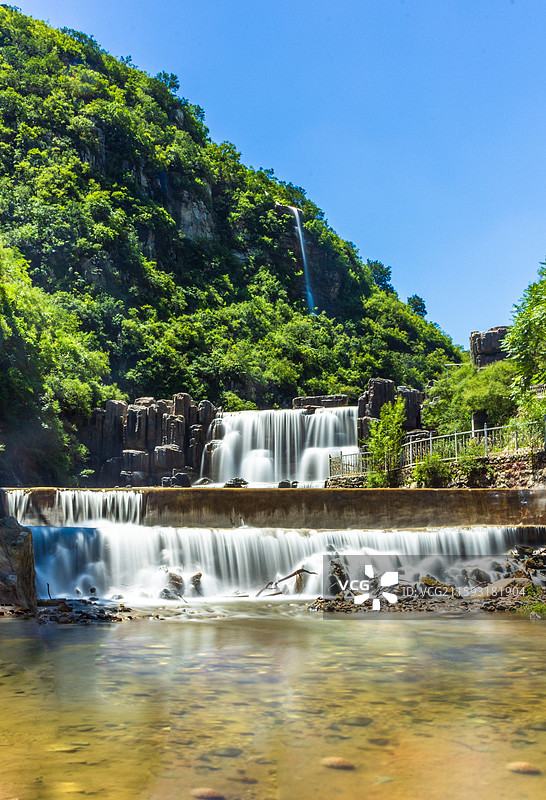 保定唐县潭瀑峡景区夏日风光图片素材