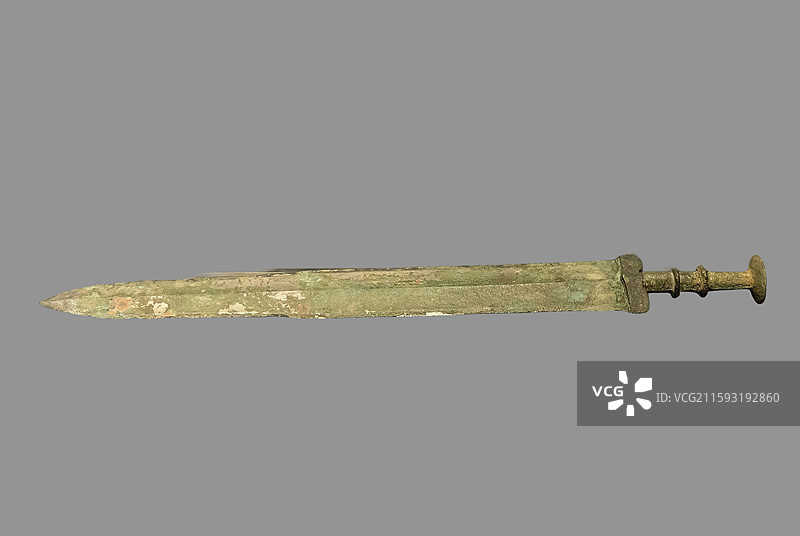 山东省济南市章丘区博物馆“章丘历史文物展”：铜剑（战国，马安遗址出土）图片素材
