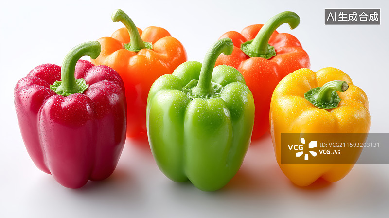 【AI数字艺术】五彩斑斓的甜椒图片素材