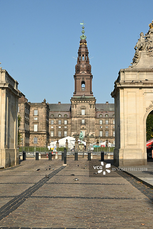 丹麦哥本哈根街景和皇家图书馆图片素材