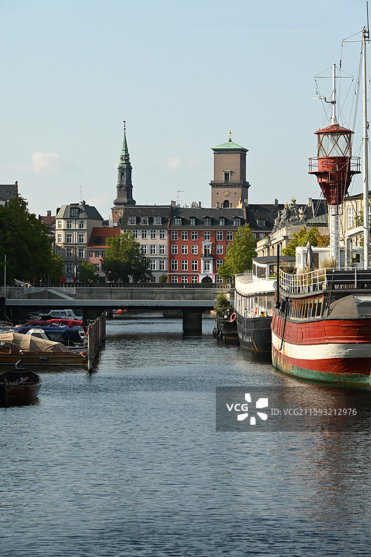丹麦哥本哈根街景和皇家图书馆图片素材