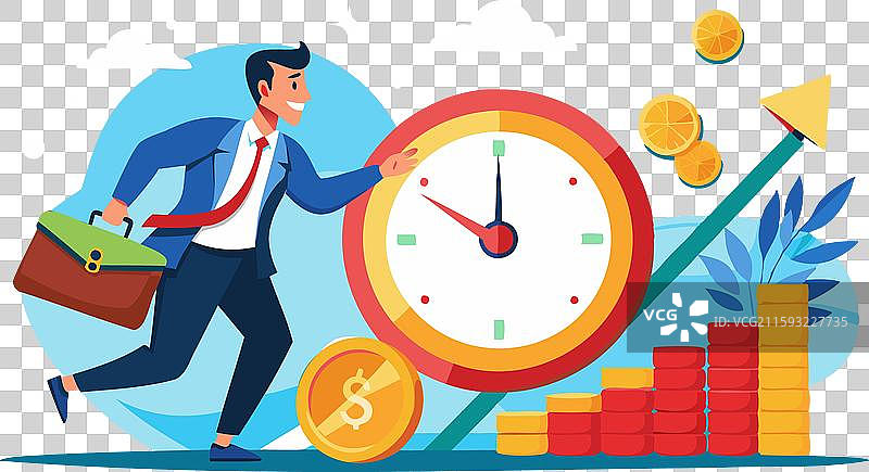商人投入时间以实现财务增长图片素材