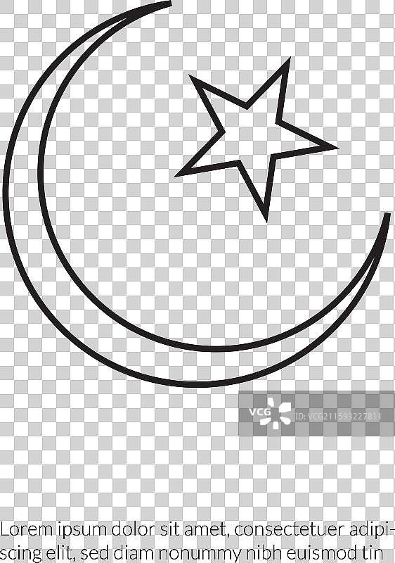 伊斯兰教符号孤立在灰色背景上图片素材