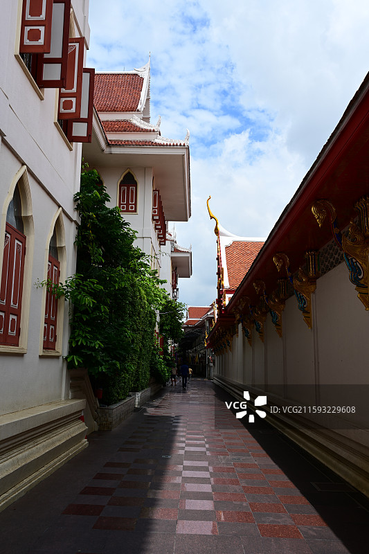 曼谷，水门寺，大佛下的众生图片素材