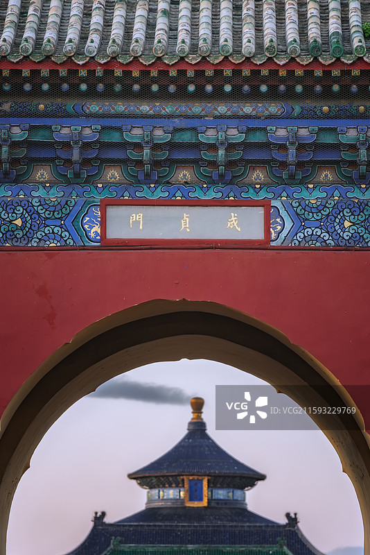 北京天坛公园成贞门图片素材