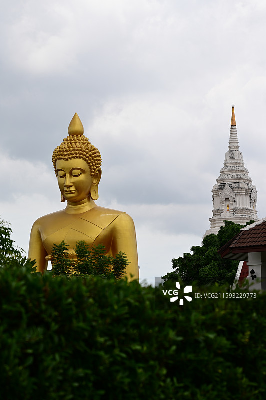 曼谷，水门寺，大佛下的众生图片素材