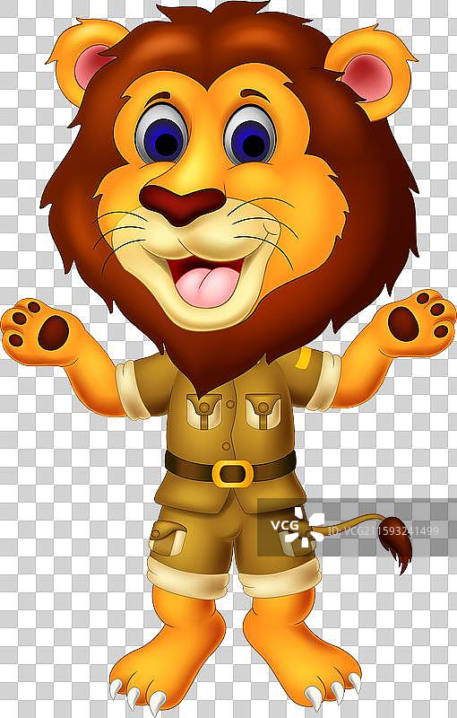 可爱的狮子卡通图案图片素材