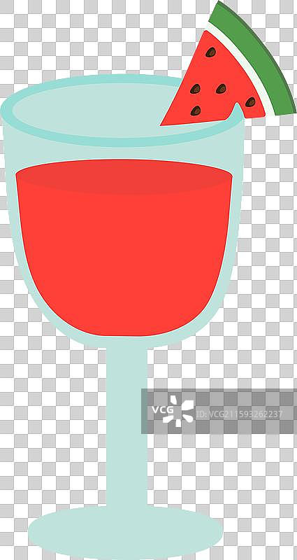 西瓜鸡尾酒汁在平底玻璃杯中图片素材