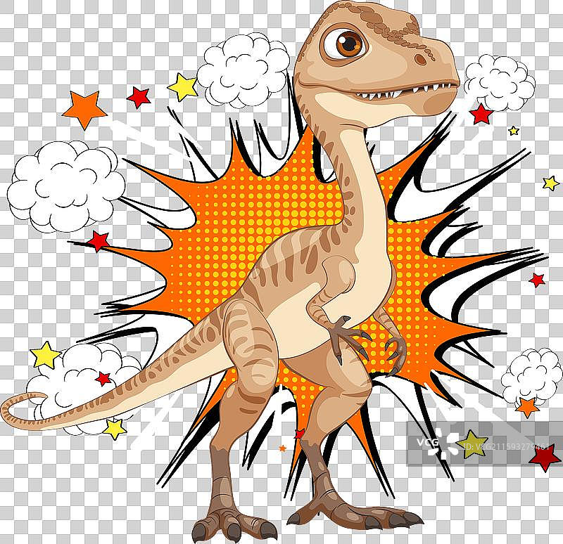 恐龙与漫画风格的爆炸背景图片素材