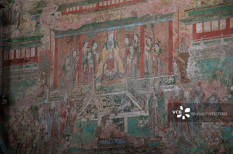 河北保定大道观玉皇殿古建筑室内景观图片素材