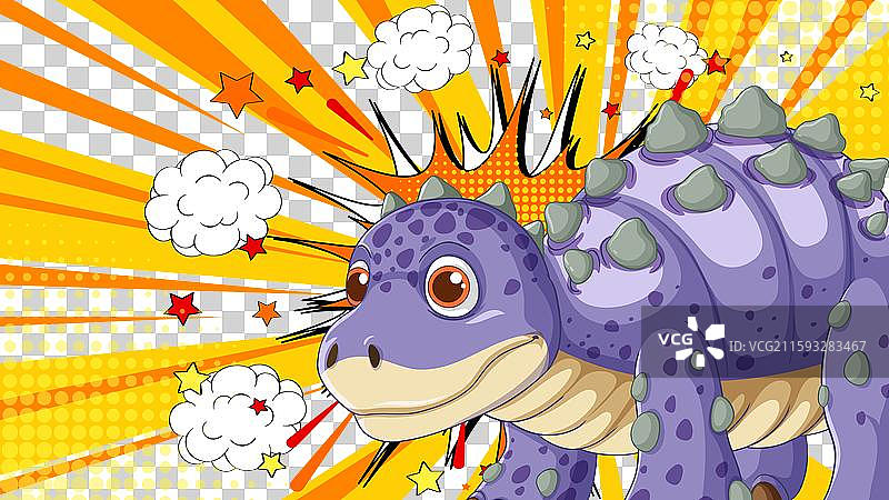 紫色恐龙与漫画书背景图片素材