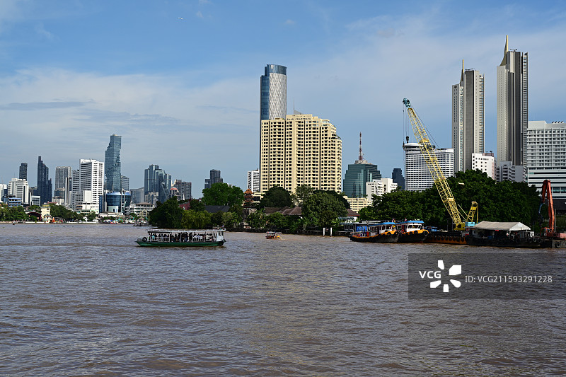 曼谷暹罗天地，湄南河风光图片素材