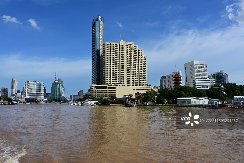 曼谷暹罗天地，湄南河风光图片素材